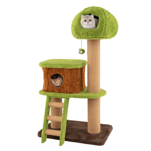 Cute Cat Tree for Indoor Cats with Mushroom-shaped Nest Condo and Climbing Ladder-Green LuxuryLifeWay Online Store