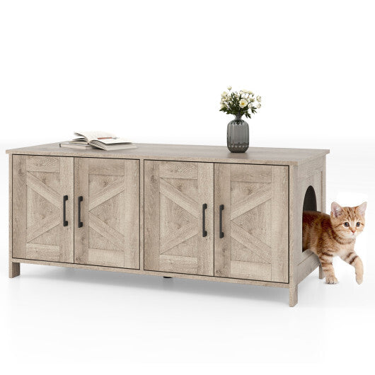 Cat Litter Box Enclosure for 2 Cats Modern Kitty Litter Box Furniture Hidden-White LuxuryLifeWay Online Store