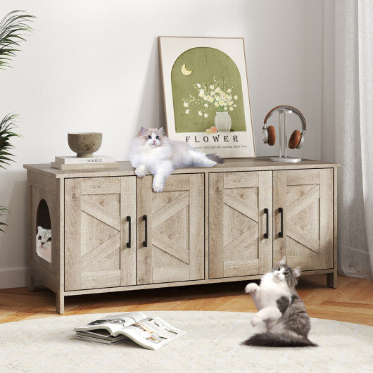Cat Litter Box Enclosure for 2 Cats Modern Kitty Litter Box Furniture Hidden-White LuxuryLifeWay Online Store