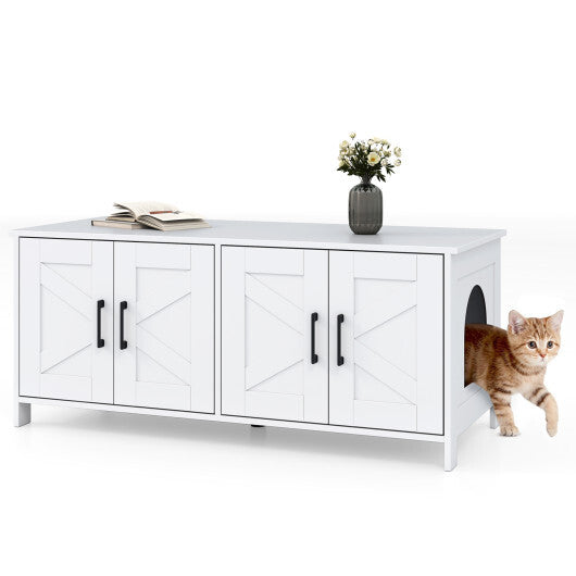 Cat Litter Box Enclosure for 2 Cats Modern Kitty Litter Box Furniture Hidden-White LuxuryLifeWay Online Store