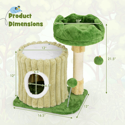 Cute Cat Tree with Sisal Scratching Posts and Dangling Ball LuxuryLifeWay Online Store
