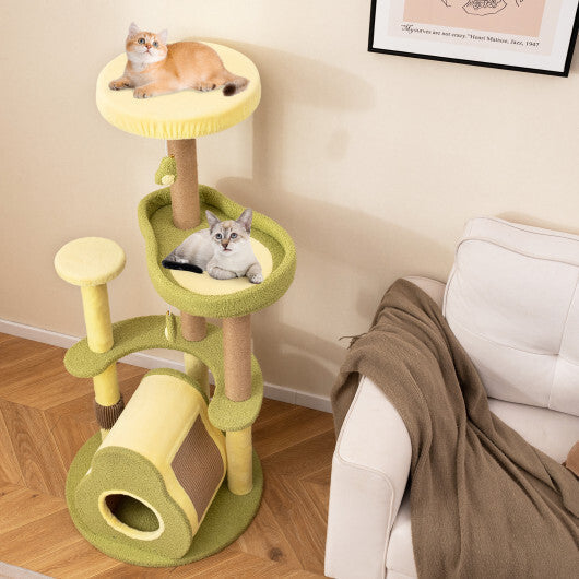 Freestanding Multi-level Avocado Cat Tower with Private Condo-Green LuxuryLifeWay Online Store
