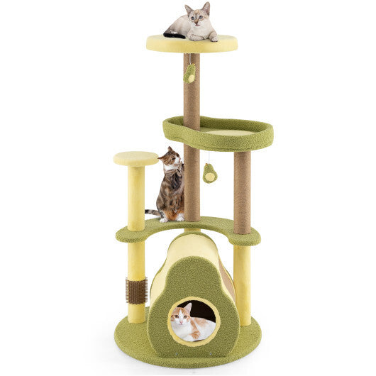 Freestanding Multi-level Avocado Cat Tower with Private Condo-Green LuxuryLifeWay Online Store