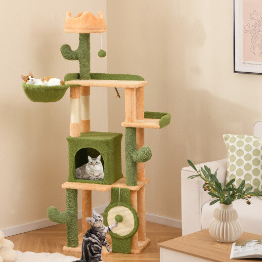 63 Inch Cactus Cat Tree with Sisal Scratching Posts and Board for Indoor Cats LuxuryLifeWay Online Store