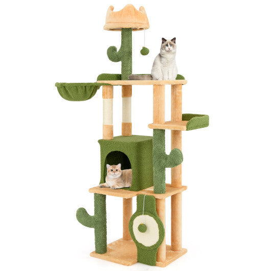 63 Inch Cactus Cat Tree with Sisal Scratching Posts and Board for Indoor Cats LuxuryLifeWay Online Store