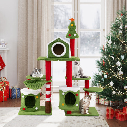 58 Inch Tall Cat Tree Tower Multi-level Pet Climbing and Jumping Tower Furniture with Condos LuxuryLifeWay Online Store