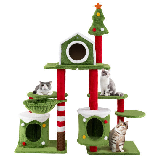 58 Inch Tall Cat Tree Tower Multi-level Pet Climbing and Jumping Tower Furniture with Condos LuxuryLifeWay Online Store
