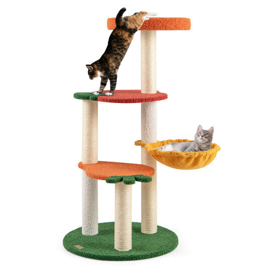 Multi-level Cat Tree Pet Activity Center with Fruit-shaped Platforms-Red and Orange LuxuryLifeWay Online Store