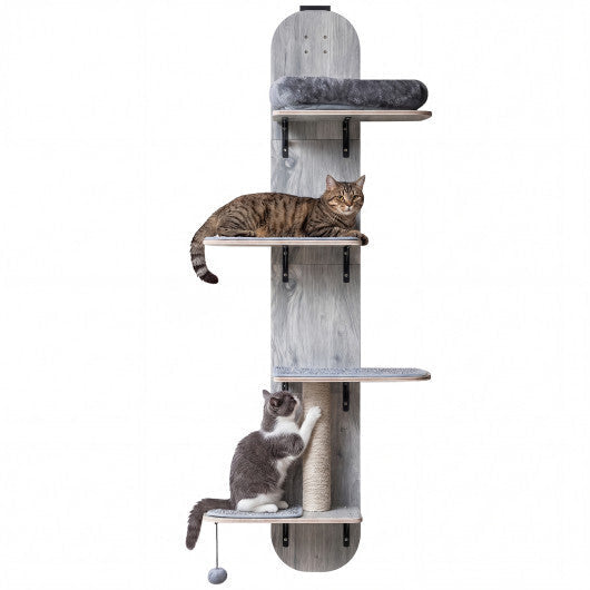 Door Hanging Cat Climber 4-level Height Adjustable with Plush Bed-Beige LuxuryLifeWay Online Store