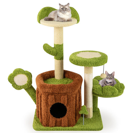 Cute Cat Tree Indoor Pet Jungle Activity Center-Green - Color: Green LuxuryLifeWay Online Store