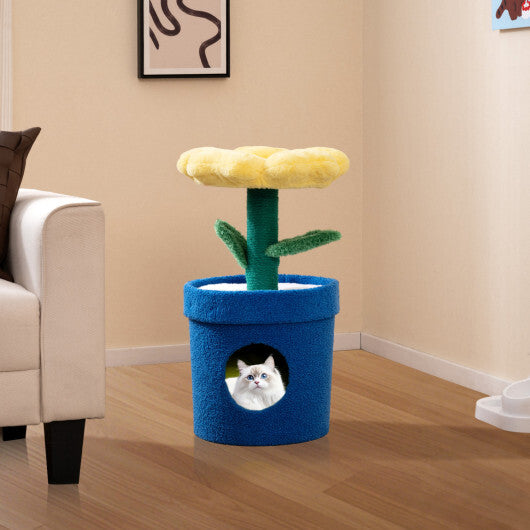 Cute Cat Tree with Flower Padded Perch for Indoor Cats-Red LuxuryLifeWay Online Store