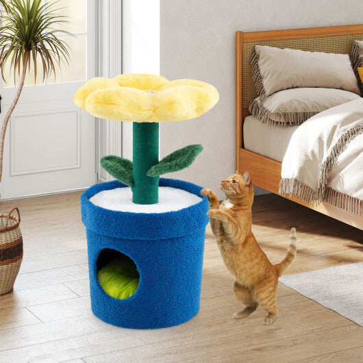 Cute Cat Tree with Flower Padded Perch for Indoor Cats-Red LuxuryLifeWay Online Store