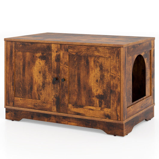 Cat Litter Box Enclosure Furniture Indoor Wooden Cat House End Side Table Nightstand-Brown LuxuryLifeWay Online Store