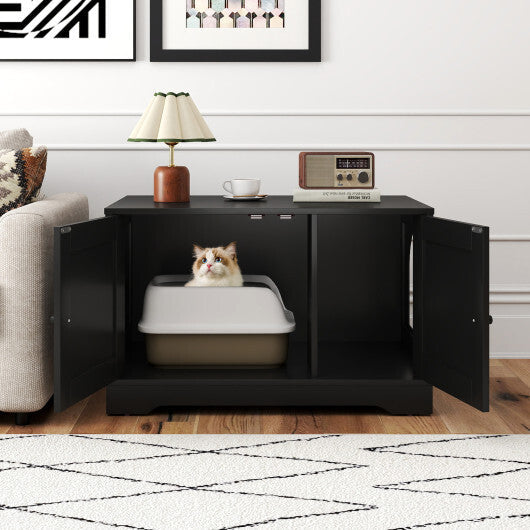 Cat Litter Box Enclosure Furniture Indoor Wooden Cat House End Side Table Nightstand-Brown LuxuryLifeWay Online Store