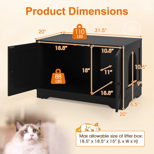Cat Litter Box Enclosure Furniture Indoor Wooden Cat House End Side Table Nightstand-Brown LuxuryLifeWay Online Store