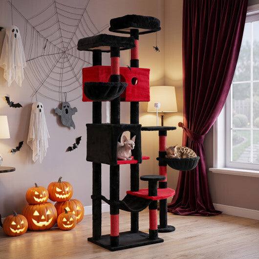 75 Inch Gothic Cat Tree with 2 Plush Perches for Indoor Cats LuxuryLifeWay Online Store