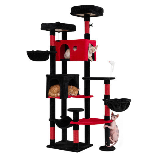 75 Inch Gothic Cat Tree with 2 Plush Perches for Indoor Cats LuxuryLifeWay Online Store