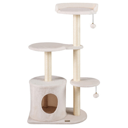 43" Cat Tree for Indoor Cats with Comfy Plush Perches and Sisal Scratching Posts-Gray LuxuryLifeWay Online Store