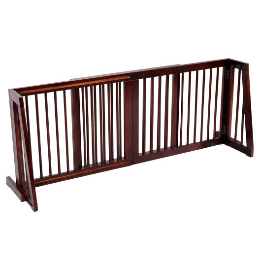 Folding Adjustable Free Standing 3 Panel Wood Fence LuxuryLifeWay Online Store
