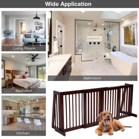 Folding Adjustable Free Standing 3 Panel Wood Fence LuxuryLifeWay Online Store