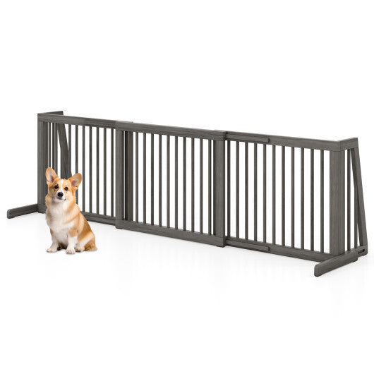 Folding Adjustable Free Standing 3 Panel Wood Fence LuxuryLifeWay Online Store