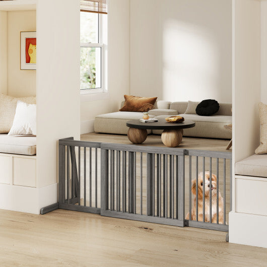 Folding Adjustable Free Standing 3 Panel Wood Fence LuxuryLifeWay Online Store