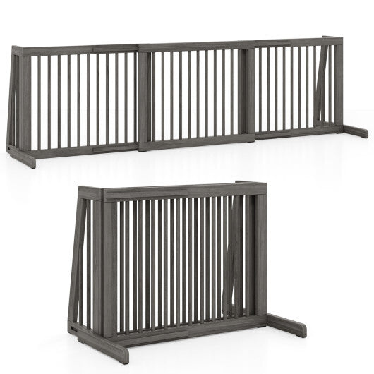 Folding Adjustable Free Standing 3 Panel Wood Fence LuxuryLifeWay Online Store