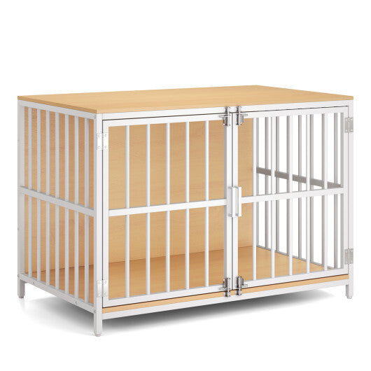 40 Inch Dog Crate Furniture Dog Kennel with Dual Lockable Double Doors-Rustic Brown LuxuryLifeWay Online Store