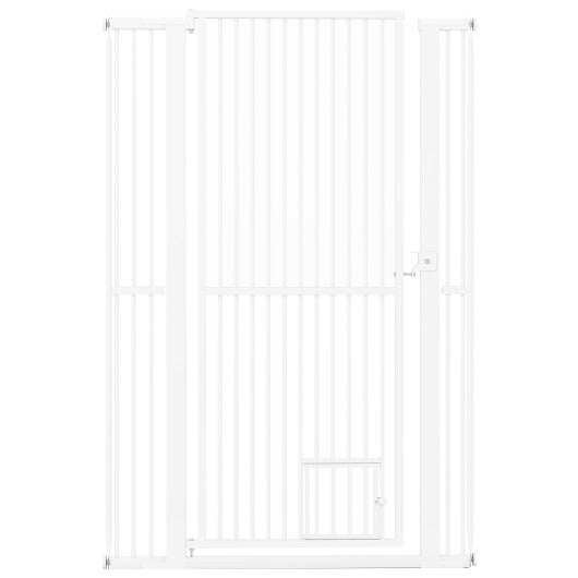 59" Extra Tall Pet Gate Heavy-Duty Metal Cat Gate with Wide Opening-White LuxuryLifeWay Online Store