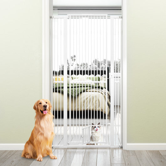 67.5" Extra Tall Pet Gate Heavy-Duty Metal Cat Gate with 30.5"-41" Wide Opening-White LuxuryLifeWay Online Store
