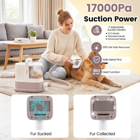 9-in-1 Dog Grooming Vacuum Kit for Shedding with 3 Suction Modes and Clippers for Dogs and Cats Home Cleaning LuxuryLifeWay Online Store