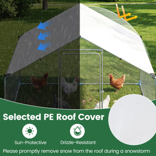 9.8 x 6.7  Feet Large Metal Chicken Coop with Waterproof Cover LuxuryLifeWay Online Store