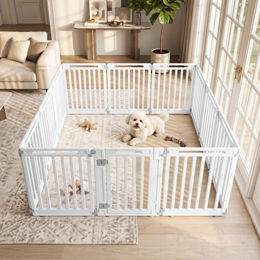 31.5" Height Indoor Outdoor Dog Playpen with 12 Panels-White LuxuryLifeWay Online Store