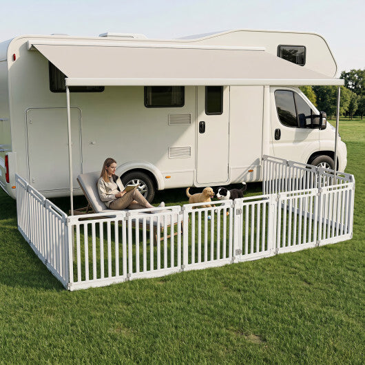 31.5" Height Indoor Outdoor Dog Playpen with 12 Panels-White LuxuryLifeWay Online Store