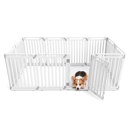 31.5" Height Indoor Outdoor Dog Playpen with 12 Panels-White LuxuryLifeWay Online Store