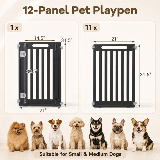 31.5" Height Indoor Outdoor Dog Playpen with 12 Panels-White LuxuryLifeWay Online Store