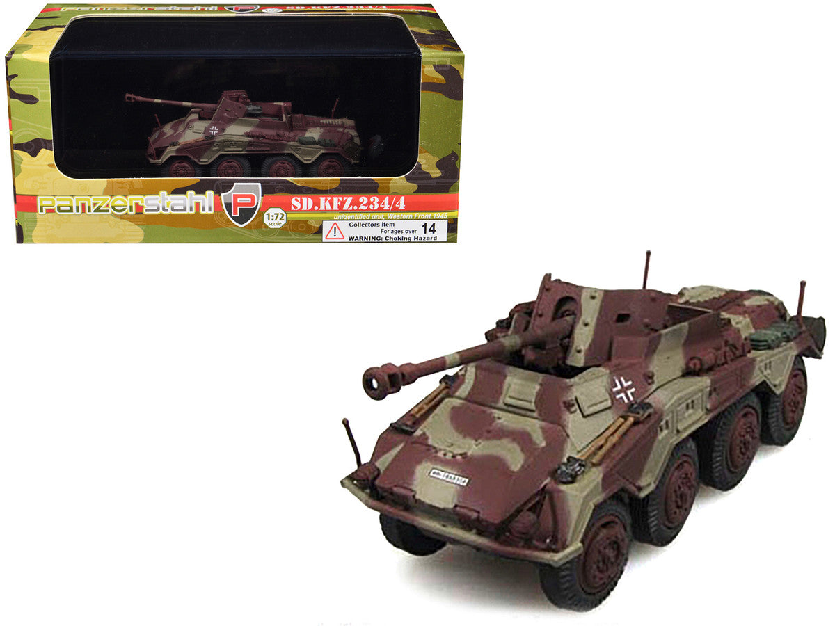 Sd.Kfz. 234/4 Armored Vehicle "Unidentified Unit Western Front" (1945) German 1/72 Diecast Model by Panzerstahl LuxuryLifeWay Online Store
