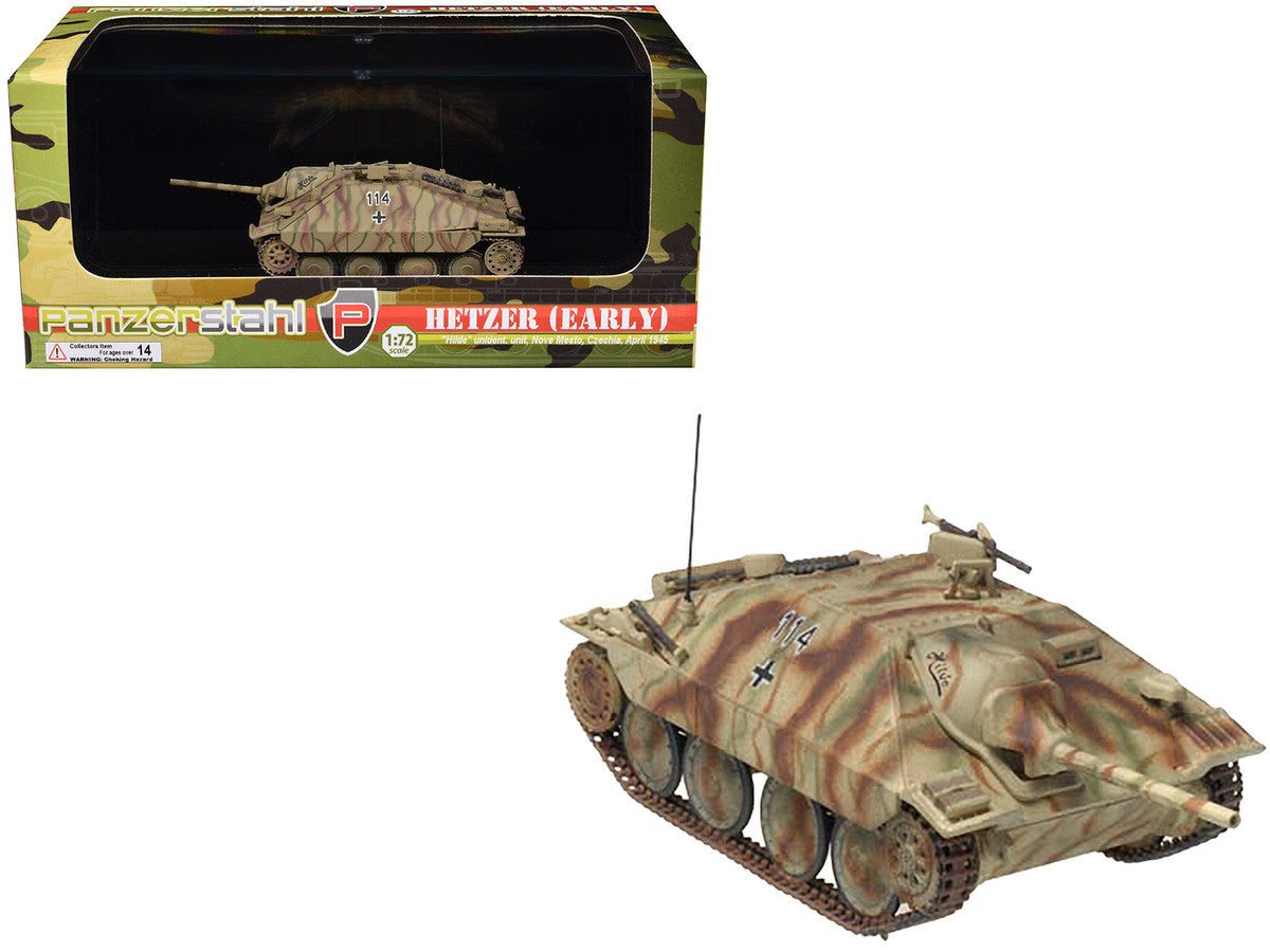 Hetzer (Early) Tank Destroyer "#114 Hilde Nove Mesto Czechoslovakia" (1945) German Army 1/72 Diecast Model by Panzerstahl LuxuryLifeWay Online Store