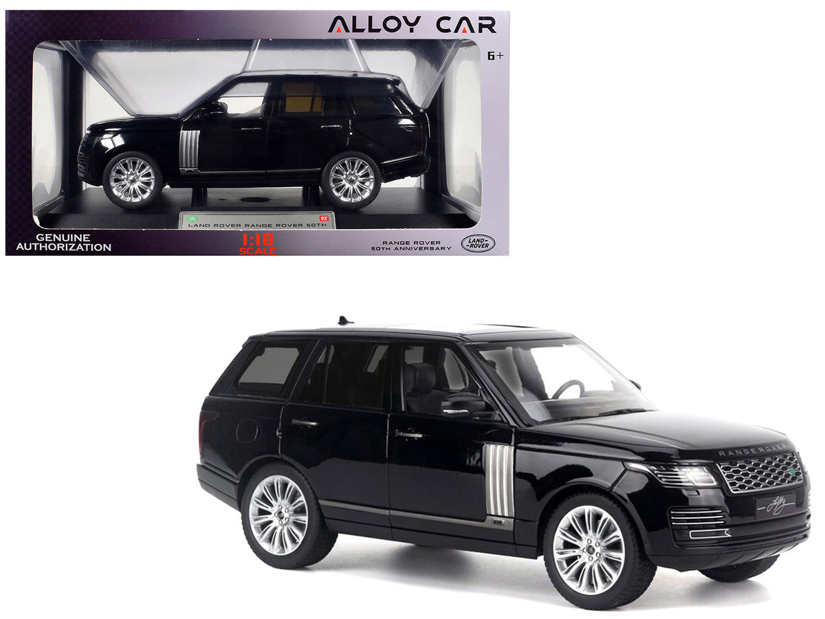 Land Rover Ranger Rover 50th Anniversary Black Metallic with Sunroof 1/18 Diecast Model Car by Heimanba LuxuryLifeWay Online Store