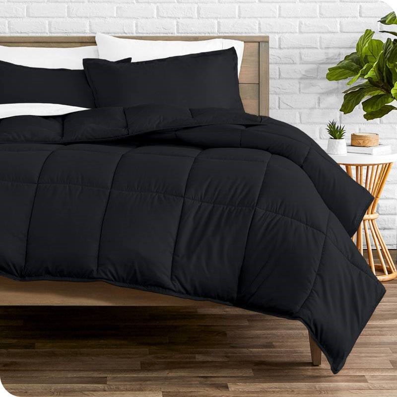 Queen size Luxuriously Soft Down Alternative Comforter Set in Black LuxuryLifeWay Online Store