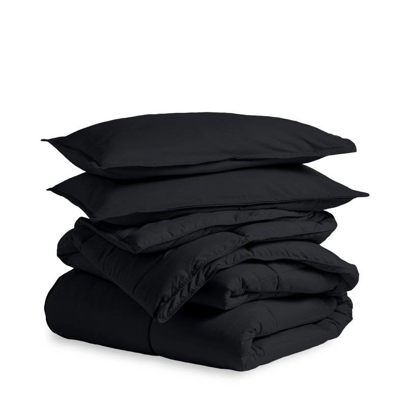 Queen size Luxuriously Soft Down Alternative Comforter Set in Black LuxuryLifeWay Online Store