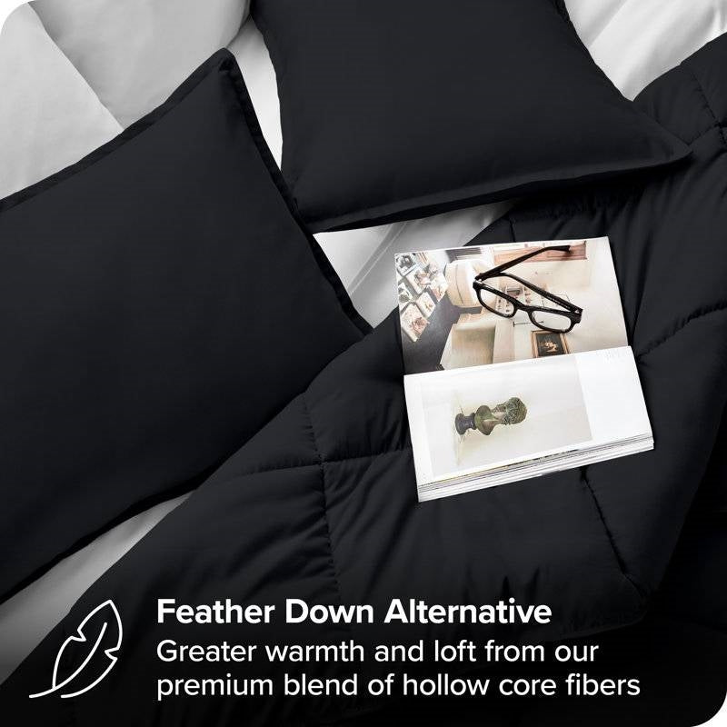Queen size Luxuriously Soft Down Alternative Comforter Set in Black LuxuryLifeWay Online Store