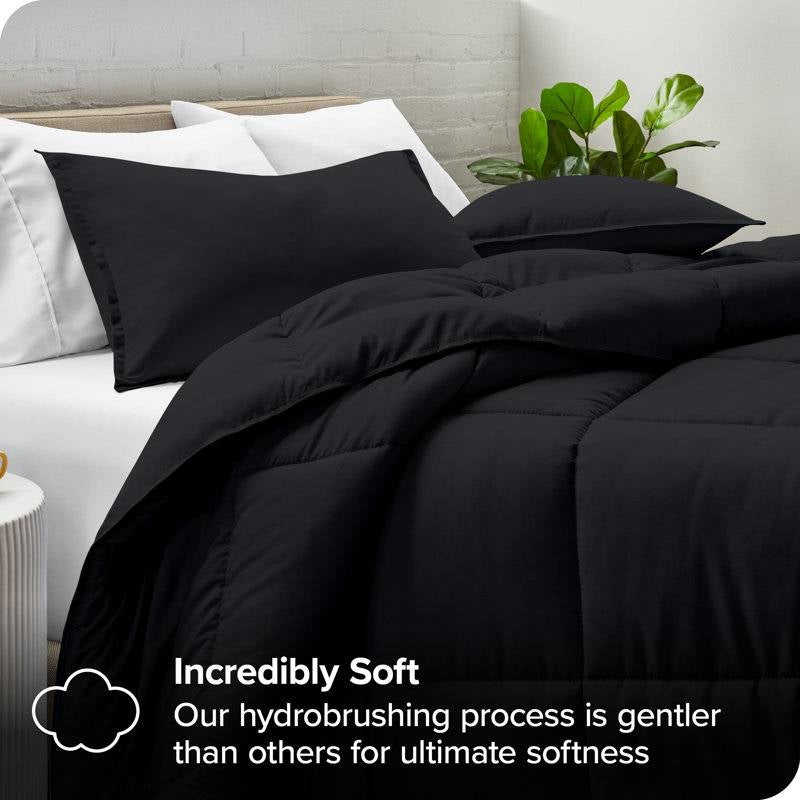 Queen size Luxuriously Soft Down Alternative Comforter Set in Black LuxuryLifeWay Online Store