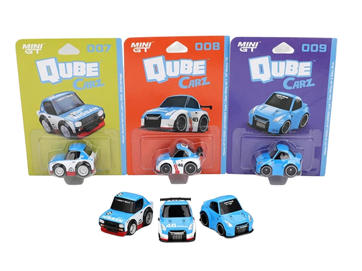 "QubeCarz" Series #2 Set of 3 pieces 1/64 Diecast Model Cars by Mini GT LuxuryLifeWay Online Store