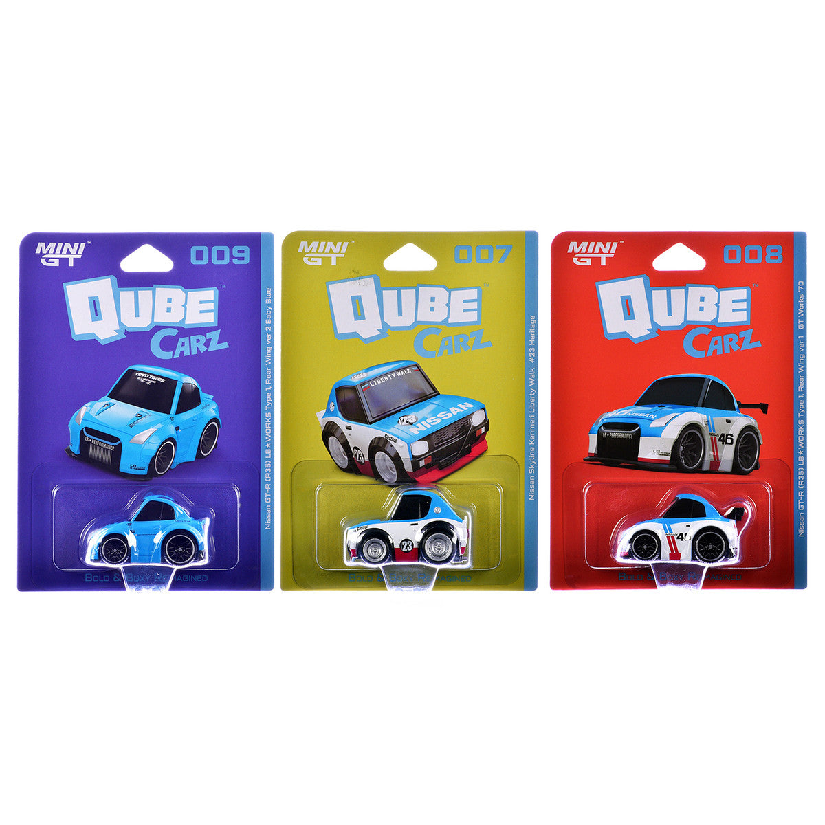 "QubeCarz" Series #2 Set of 3 pieces 1/64 Diecast Model Cars by Mini GT LuxuryLifeWay Online Store