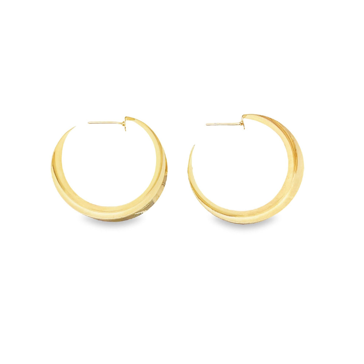 18K Gold Filled Curved Wide Minimalist Hoops (J305-J307)(L395) LuxuryLifeWay Online Store