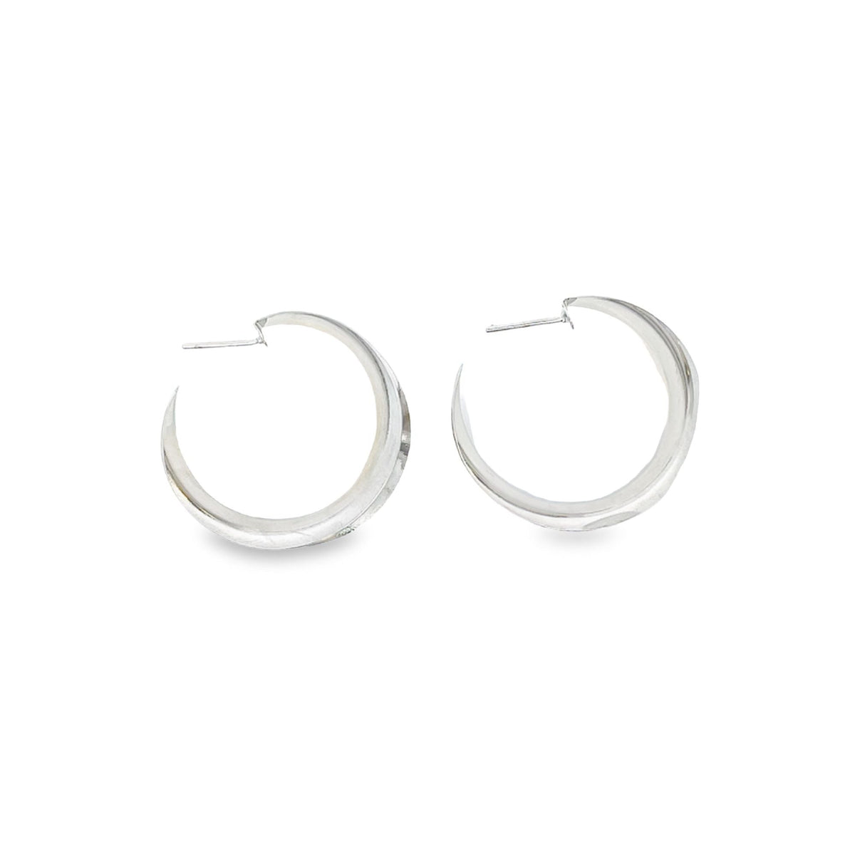 18K Gold Filled Curved Wide Minimalist Hoops (J305-J307)(L395) LuxuryLifeWay Online Store