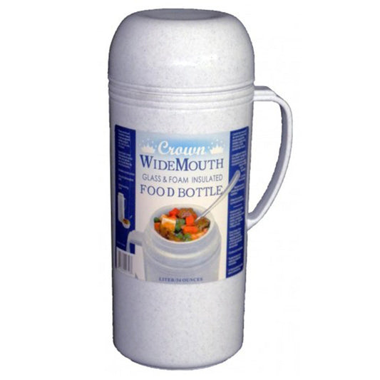 Brentwood 1.0L Wide Mouth Mouth Glass Vacuum / Foam Insulated Food Thermos LuxuryLifeWay Online Store