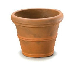 12-inch Round Planter in Rust color Weather Resistant Poly Resin Plastic LuxuryLifeWay Online Store