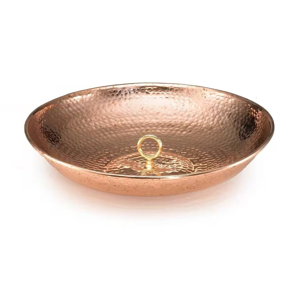 Hand Hammered Copper Polished Rain Chain Basin - 16.5 inch Diameter LuxuryLifeWay Online Store